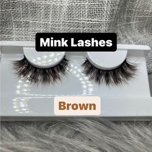 Brown Mink Lashes 16MM 3D Full Volume Medium Eyelashes